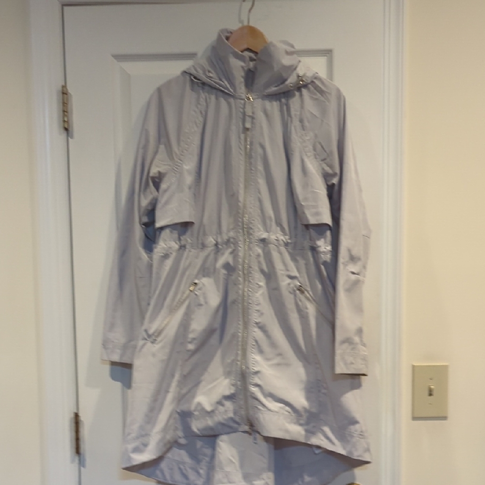 Athleta Light Gray Utility Anorak Jacket with Hood